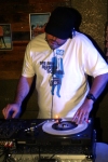 DJ spinning 45 records.